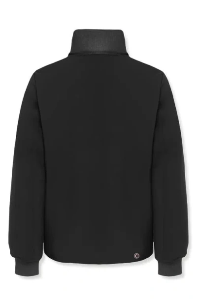 Colmar Technical Knit Fisherman Rib Down Jacket In Black