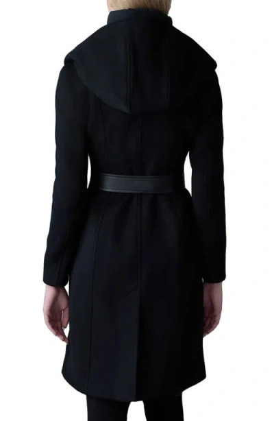 Mackage Shia-slb 2-in-1 Double Face Wool Coat With Removable Bib In Black