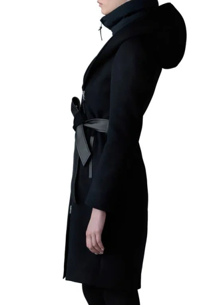 Mackage Shia-slb 2-in-1 Double Face Wool Coat With Removable Bib In Black