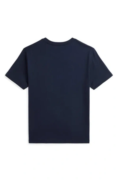 Shop Ralph Lauren Polo  Kids' Jersey Graphic T-shirt In Navy Bear