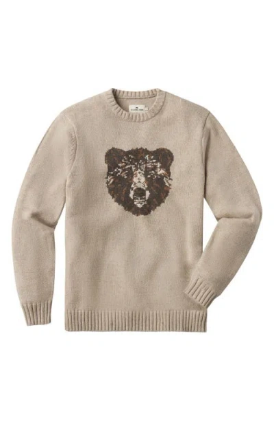 The Normal Brand Normal Bear Jacquard Cotton Blend Crewneck Sweater In Oatmeal