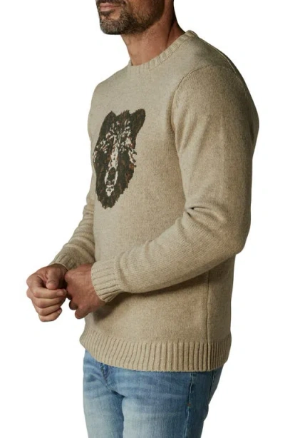 The Normal Brand Normal Bear Jacquard Cotton Blend Crewneck Sweater In Oatmeal