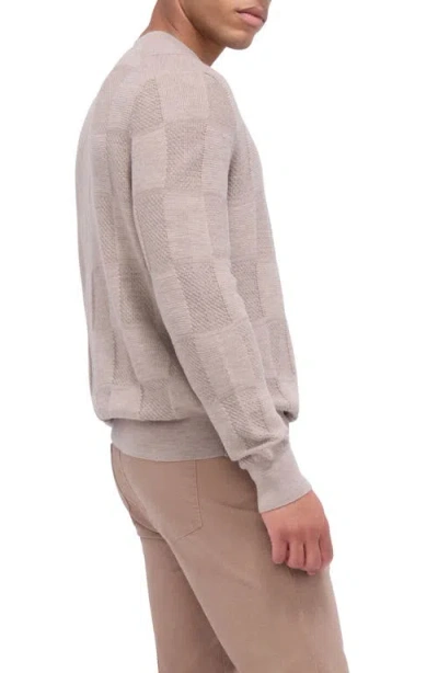 Shop Bugatchi Jacquard Check Merino Wool Sweater In Willow