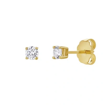 Luvmyjewelry Valeria 14k Gold Lab Grown Round Solitaire Diamond Earrings In 14k Yellow Gold