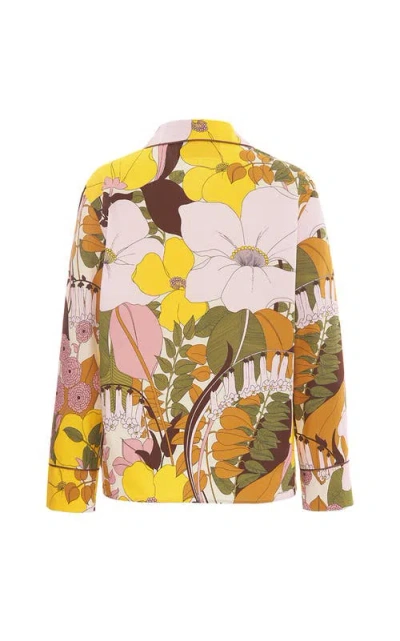 La Doublej La Double J Hammock Shirt In Big Flower Rose Pink