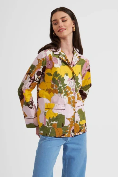 La Doublej La Double J Hammock Shirt In Big Flower Rose Pink