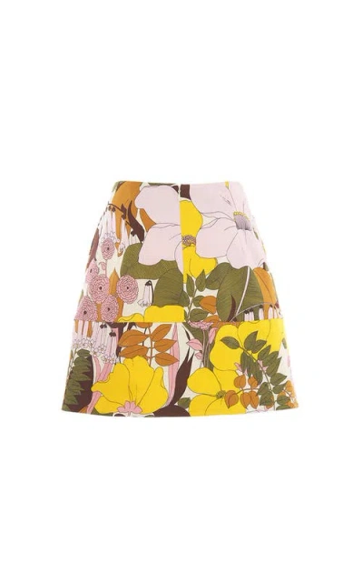 La Doublej Short Skirt Big Flower Rose Pink In Big Flower Rose Pink
