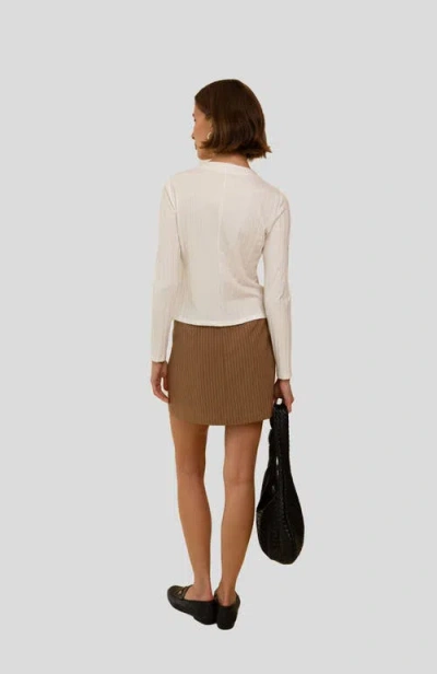 Whimsy + Row Parker Skirt In Tan Stripe
