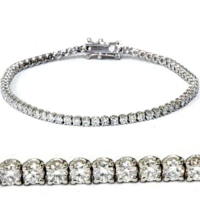 Bliss Diamond 3 Ct Diamond Tennis Bracelet 14k Gold 7" Lab Grown In 14k White Gold