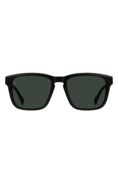 Raen Lumis 54mm Polarized Square Sunglasses In Recycled Black/green Polar