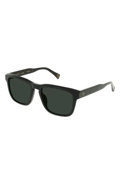 Raen Lumis 54mm Polarized Square Sunglasses In Recycled Black/green Polar