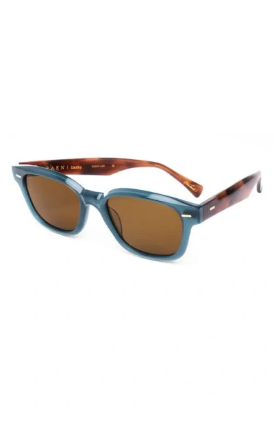 Raen Carby 53mm Polarized Round Sunglasses In Citrus/vibrant Brown Polar