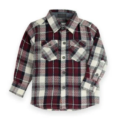 Sovereign Code Redwood Button Down Shirt In Dk Red/luke Plaid