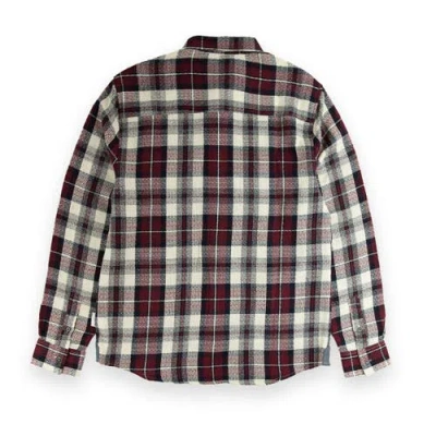 Sovereign Code Redwood Button Down Shirt In Dk Red/luke Plaid