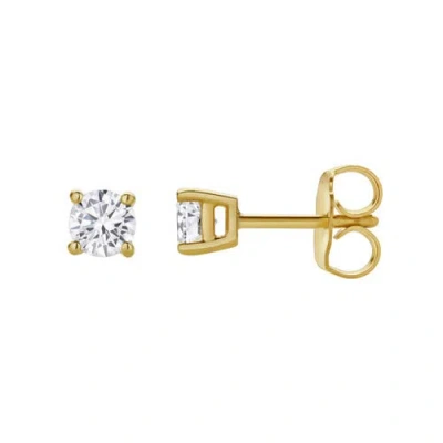 Luvmyjewelry Valeria 14k Gold Lab Grown Round Solitaire Diamond Earrings In 14k Yellow Gold