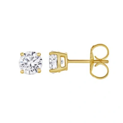 Luvmyjewelry Valeria 14k Gold Lab Grown Round Solitaire Diamond Earrings In 14k Yellow Gold