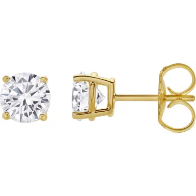 Luvmyjewelry Valeria 14k Gold Lab Grown Round Solitaire Diamond Earrings In 14k Yellow Gold