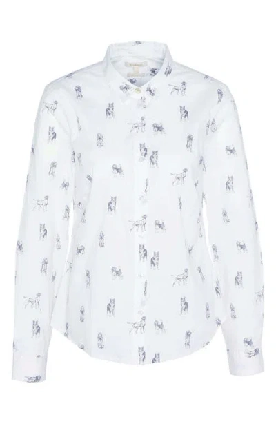 Barbour Brambles Dog Print Cotton Button-up Shirt In Dog Print