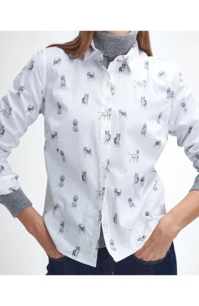 Barbour Brambles Dog Print Cotton Button-up Shirt In Dog Print