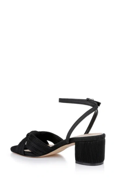 Jewel Badgley Mischka Women's Hudson Knot Block Heel Evening Sandals In Black Fabric