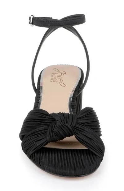 Jewel Badgley Mischka Women's Hudson Knot Block Heel Evening Sandals In Black Fabric