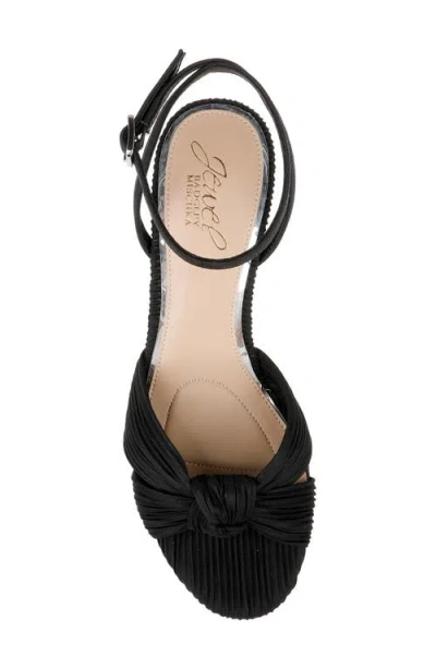 Jewel Badgley Mischka Women's Hudson Knot Block Heel Evening Sandals In Black Fabric