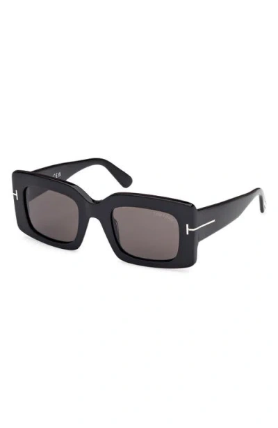 Tom Ford Brigitta Rectangle Acetate Sunglasses In Black
