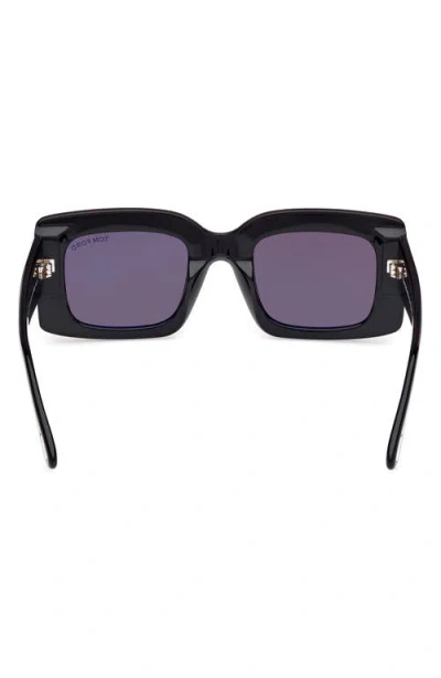 Tom Ford Brigitta Rectangle Acetate Sunglasses In Black