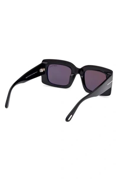 Tom Ford Brigitta Rectangle Acetate Sunglasses In Black