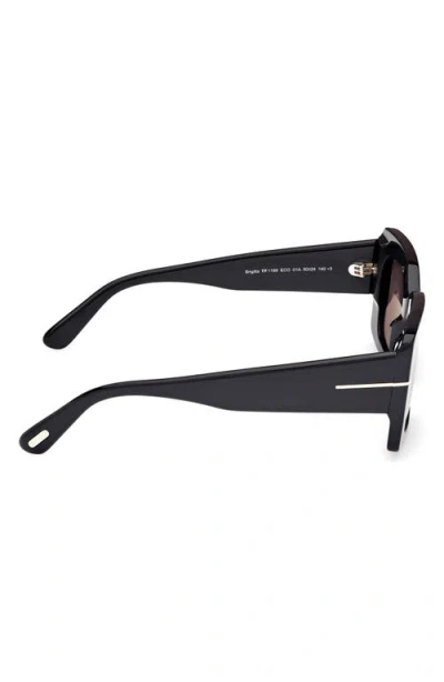 Tom Ford Brigitta Rectangle Acetate Sunglasses In Black
