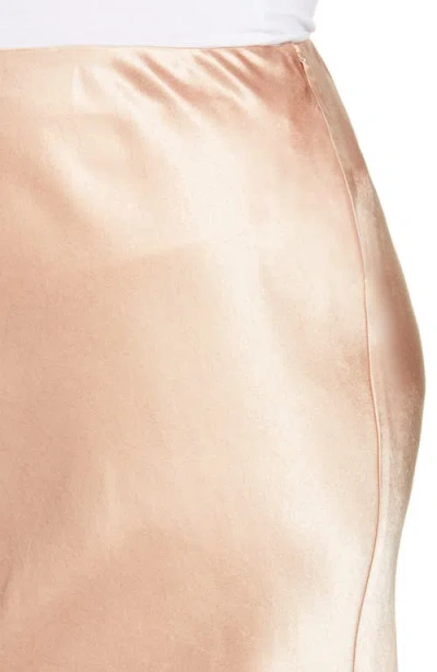 Vince Side Slit Satin Midi Skirt In Yarrow