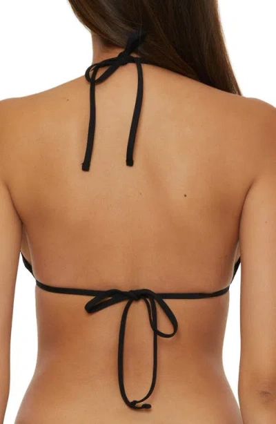 Becca Color Play Crochet Cheryl Triangle Top Womens Black Swimwear Buu1199 In Black