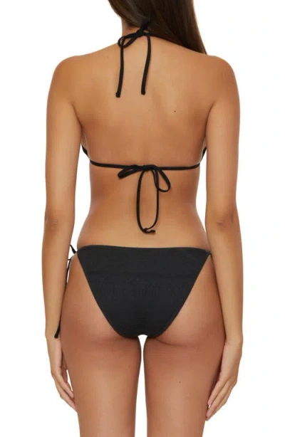 Becca Color Play Crochet Cheryl Triangle Top Womens Black Swimwear Buu1199 In Black
