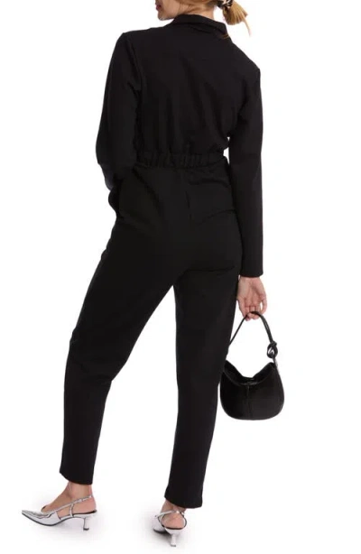 Cache Coeur Pablo Long Sleeve Maternity/nursing Jumpsuit In Black