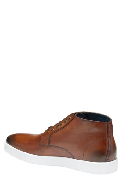 Johnston & Murphy Bolivar Plain Toe Chukka Boot In Brown Hand-stained It Calfskin