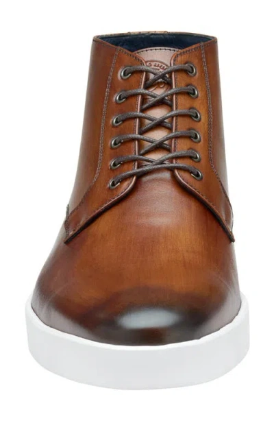 Johnston & Murphy Bolivar Plain Toe Chukka Boot In Brown Hand-stained It Calfskin