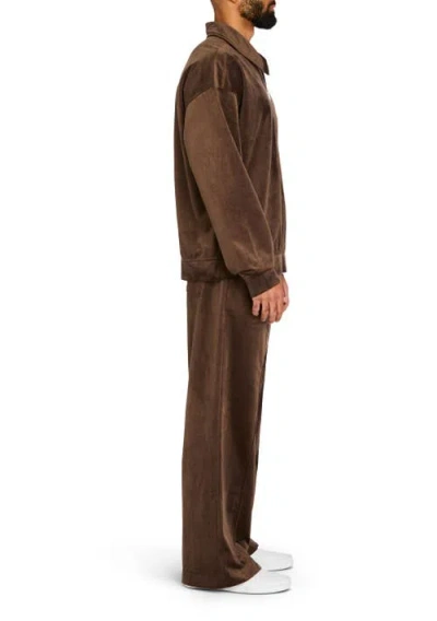 Shop Ser.o.ya Anthony Velvet Baggy Trousers In Ash Brown