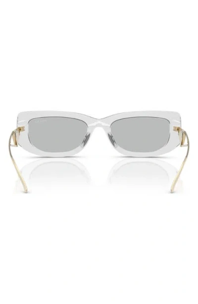 Prada 53mm Rectangular Sunglasses In Transparent Grey