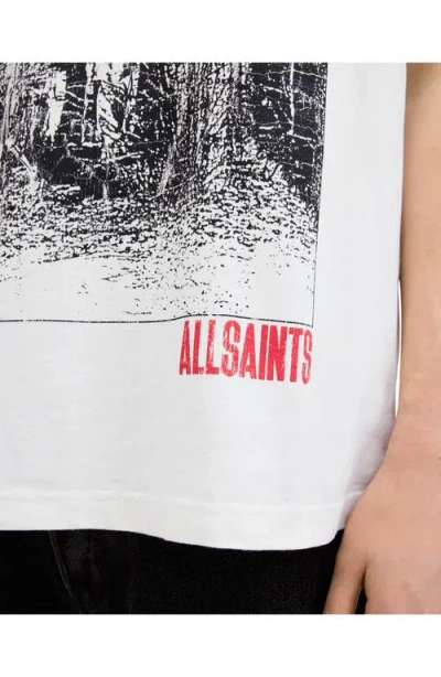 Shop Allsaints Bracken Cotton Graphic T-shirt In Chalk White