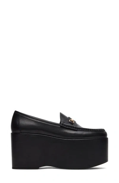 Shop Steve Madden Maureen Platform Loafer In Black Leather