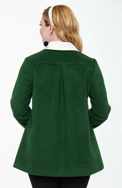 Unique Vintage Bow Topper Coat In Green