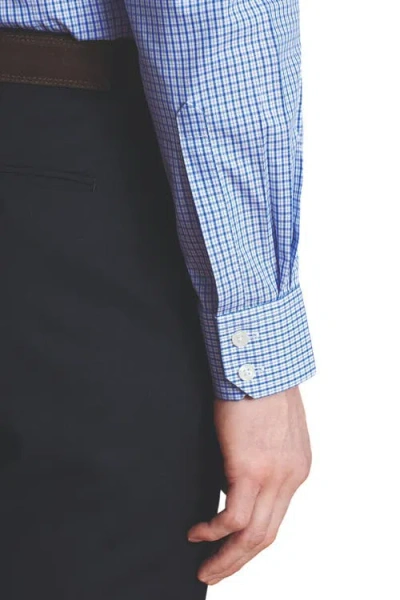 CHARLES TYRWHITT CHARLES TYRWHITT GRID CHECK NON-IRON STRETCH TWILL SLIM FIT SHIRT SINGLE CUFF 