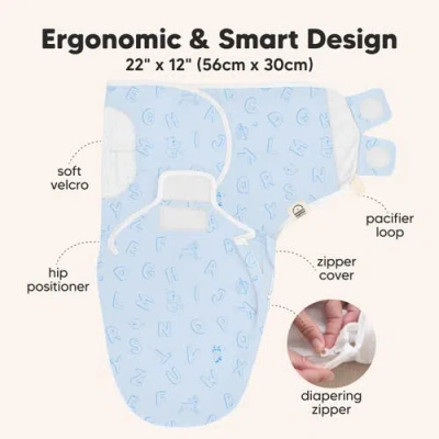 Keababies 3-pack Soothe Zippy Swaddle Wrap In Abc Land Cloud
