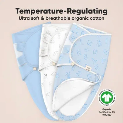 Keababies 3-pack Soothe Zippy Swaddle Wrap In Abc Land Cloud
