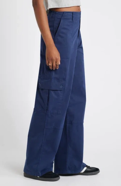 Bp. Twill Wide Leg Cargo Pants In Navy Iris