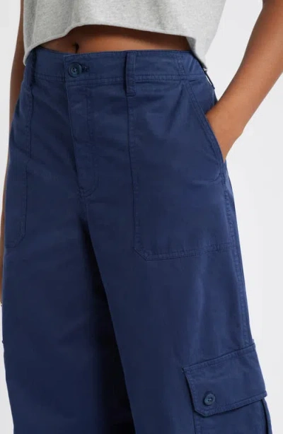 Bp. Twill Wide Leg Cargo Pants In Navy Iris