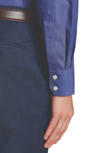 Charles Tyrwhitt Non-iron Twill Cutaway Slim Fit Shirt Single Cuff In Cobalt Blue