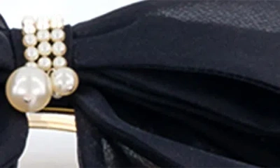 Alexandre De Paris Silk Bow Barrette In Black