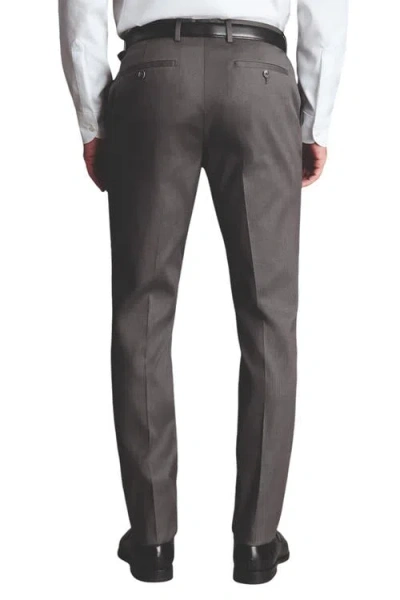 Charles Tyrwhitt Slim Fit Smart Texture Trousers In Charcoal Grey
