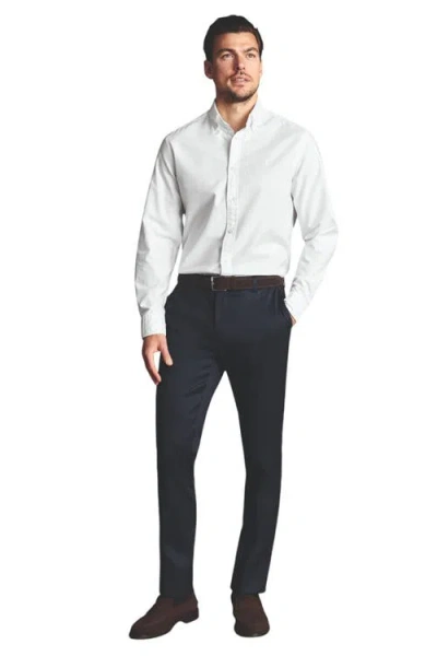 Charles Tyrwhitt Slim Fit Smart Texture Trousers In Denim Blue